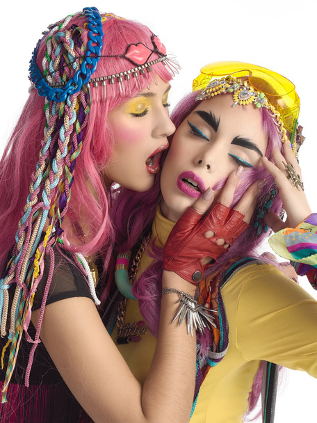 Pretty girls with bright makeup - Fotografie, Obrázek