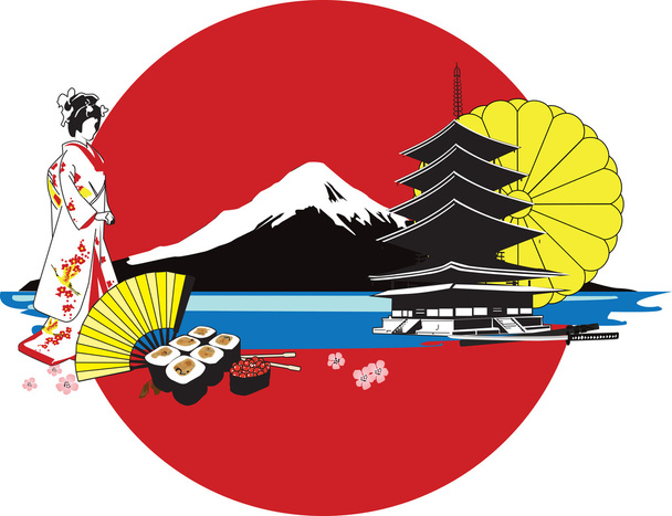 Hintergrund mit japanischen Zeichen - Vektor, Bild