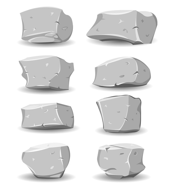 Boulders And Rocks Set - Vector, Image