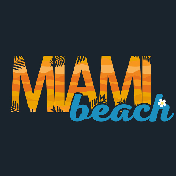 T-shirt miami beach vektor illustrator - Vektor, Bild