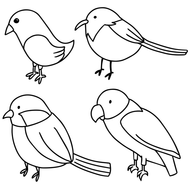 Vektor Reihe von Vögeln - Vektor, Bild