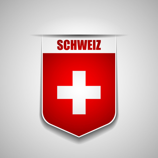 Escudo com bandeira da Suíça
 - Vetor, Imagem