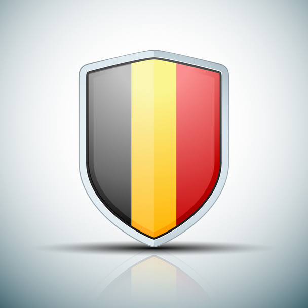 Belgium flag on shield - Vektor, obrázek