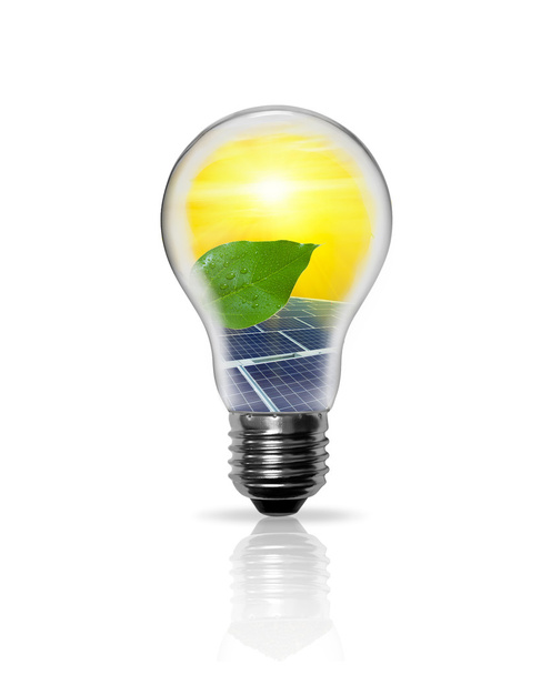 Energía verde con paneles solares
 - Foto, Imagen
