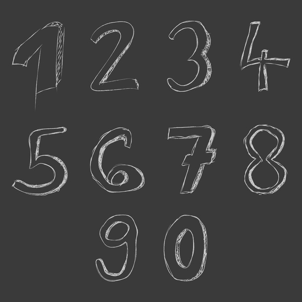 Numeri estratti a mano sulla lavagna, serie di numeri
 - Vettoriali, immagini