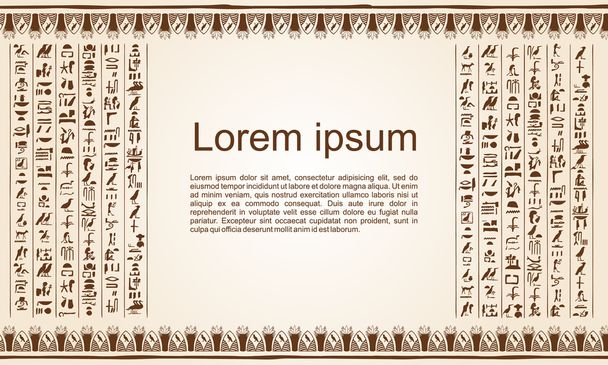 Egyptian ornaments and hieroglyphs. - Vector, Image