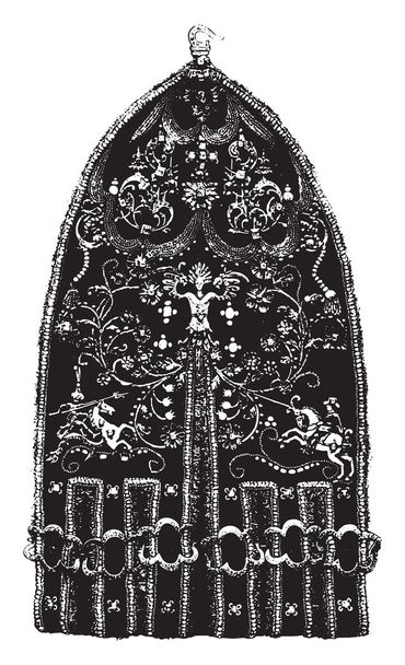La Sala de la Bóveda Verde VIII, Monedero terciopelo negro adornado con correo electrónico
 - Vector, Imagen