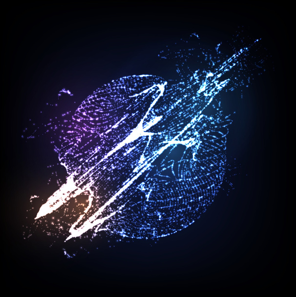 Futuristic shape of particles array - Vector, afbeelding