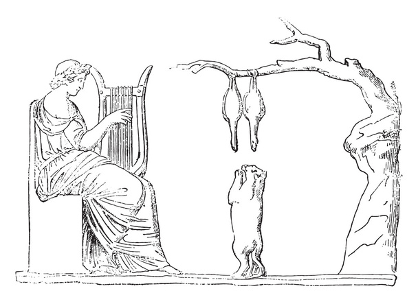 Підготовка кішки, барельєф Капітолійського музеї, Старовинні eng - Вектор, зображення