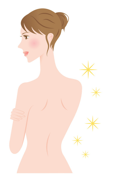 背中の美容肌女性 - ベクター画像