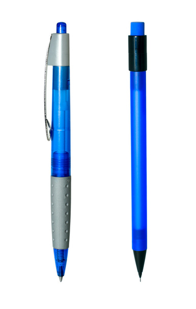Two blue ball pens - Фото, изображение