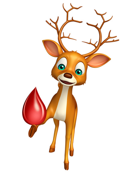 divertido cervo personagem dos desenhos animados com sangue
  - Foto, Imagem