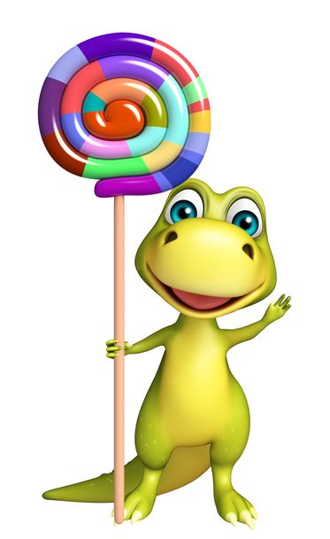 zabawa dinozaurów postać z kreskówek z lollypop - Zdjęcie, obraz