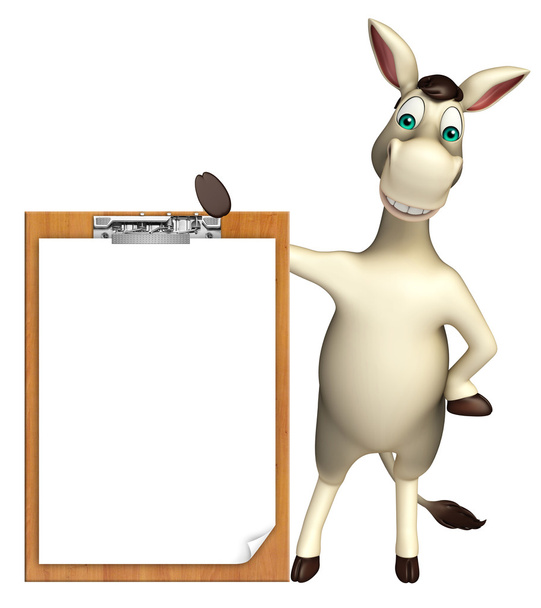 personnage de dessin animé âne mignon avec tampon d'examen
 - Photo, image