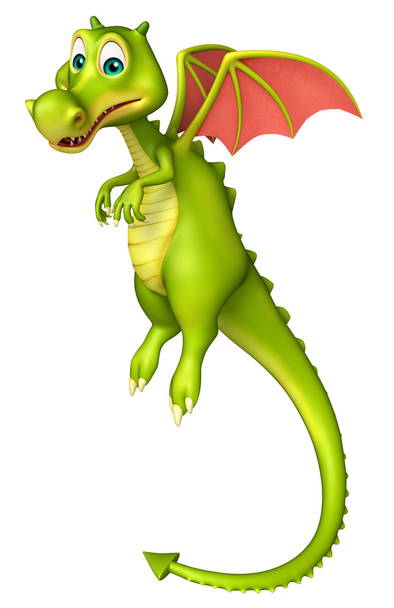 lindo dragón divertido personaje de dibujos animados
  - Foto, imagen