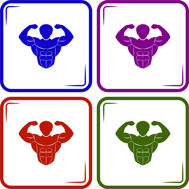 Bodybuilder sport pictogram - Vector, afbeelding