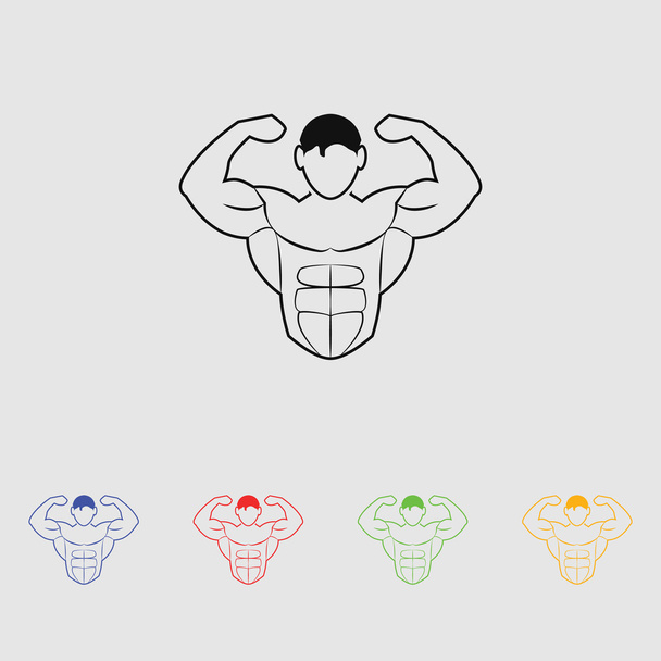 Bodybuilder sport pictogram - Vector, afbeelding