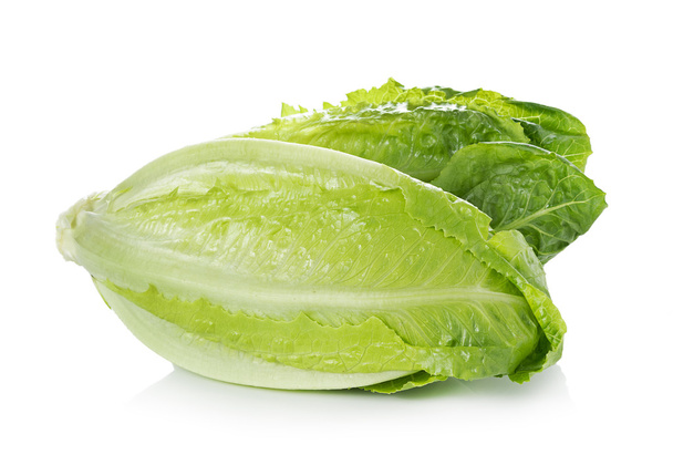 cos Salat auf weißem Hintergrund - Foto, Bild