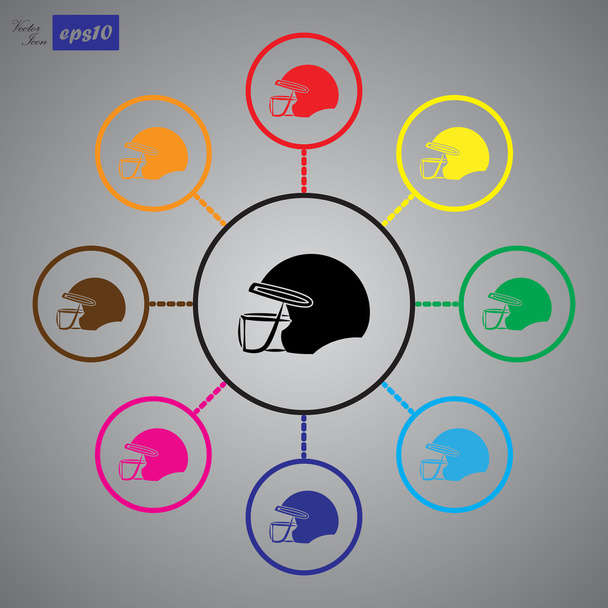 Voetbal helm sport pictogram - Vector, afbeelding