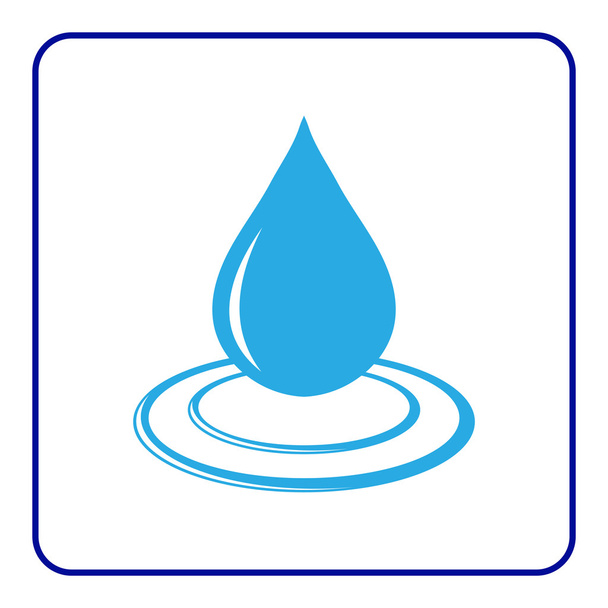Wassertropfen-Symbol mit Welle 6 - Vektor, Bild