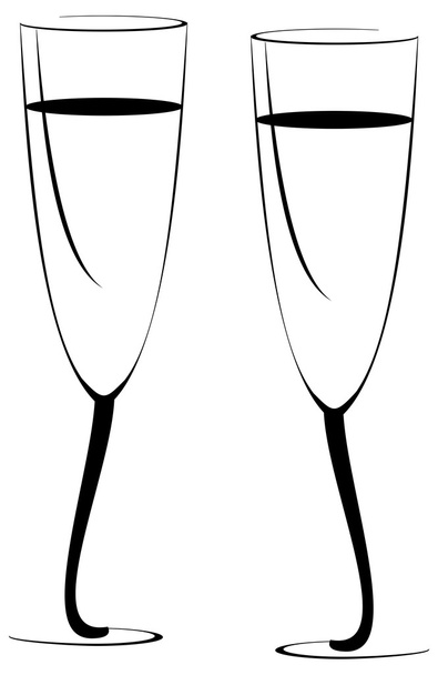 Two glasses of champagne - Vetor, Imagem