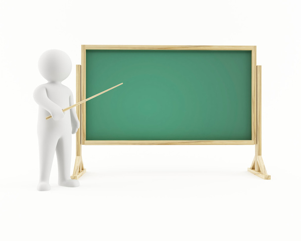 3D man pointing at a chalkboard - Photo, Image