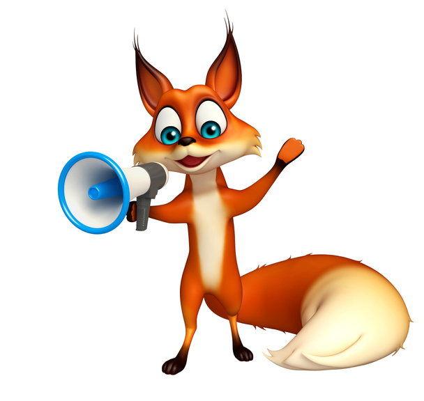 szórakoztató Fox rajzfilmfigura, hangszóró - Fotó, kép
