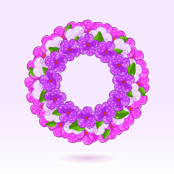 Pink Floral Round Frame - Vecteur, image