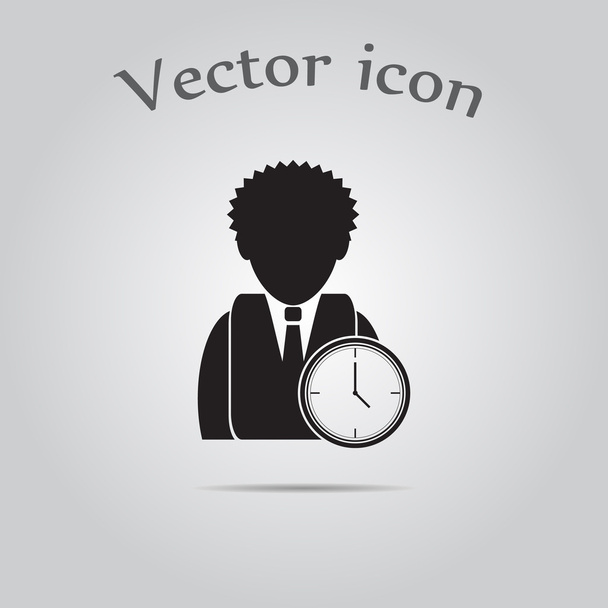 Ideje a munka ikon - idő működő-ikon - Vektor, kép