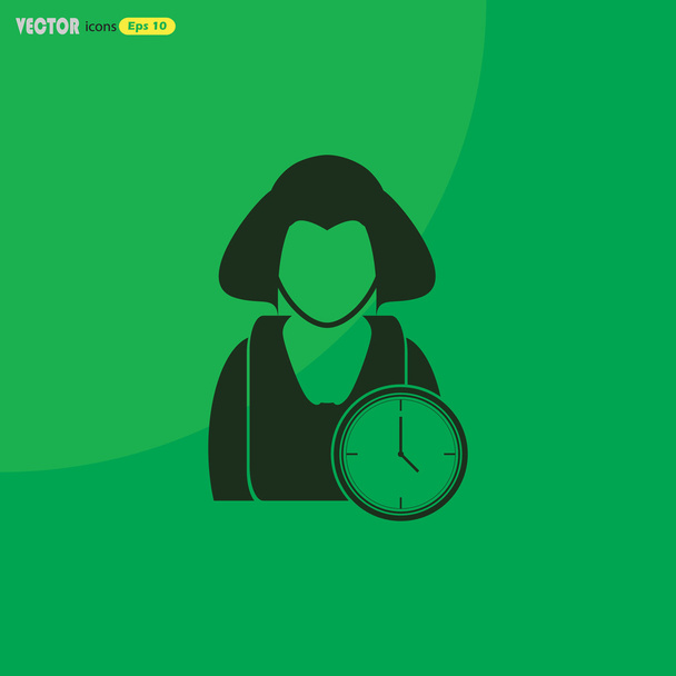 Tiempo para el icono de trabajo - Con el tiempo icono de trabajo
 - Vector, Imagen
