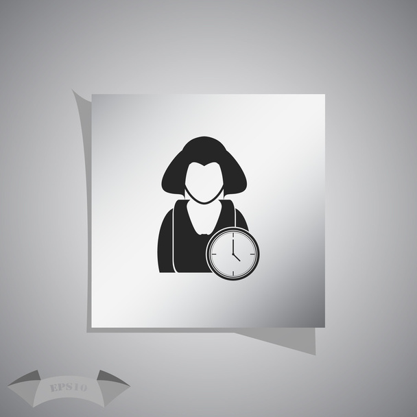 Time for work icon - Over time working icon - Vector, Image