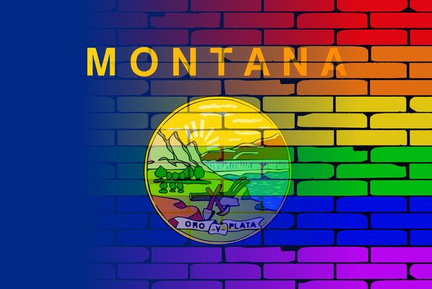 Montana de parede arco-íris - Vetor, Imagem
