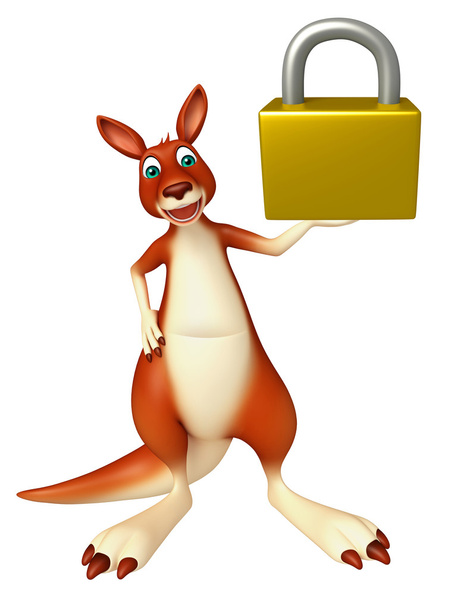 Spaß Känguru Zeichentrickfigur Känguru Zeichentrickfigur mit l - Foto, Bild