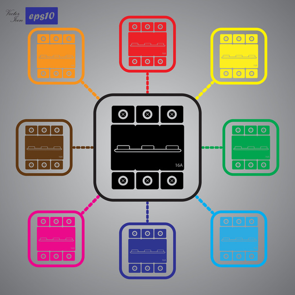 Jednofazowych maszyna 16 amperów ikona - Wektor, obraz