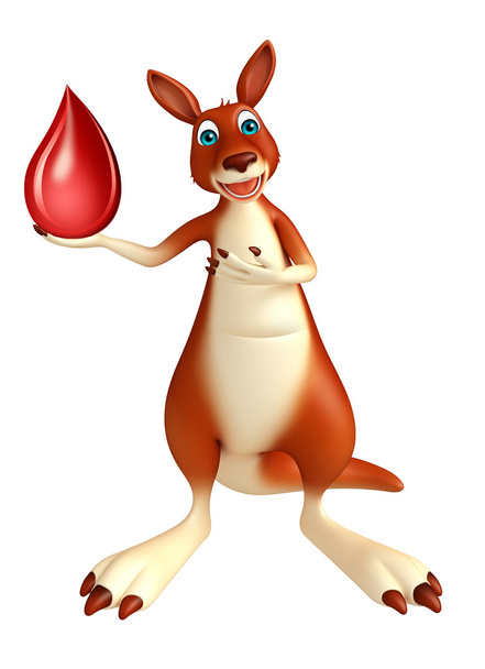 leuke Kangaroo stripfiguur met bloed drop   - Foto, afbeelding
