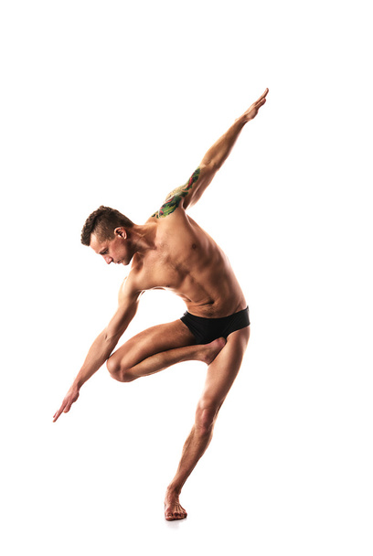 Yoga und Gymnastik, seitliche Zugkraft und tiefe Hanglage - Foto, Bild