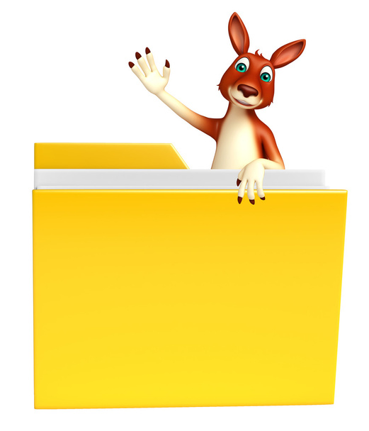 szórakoztató kenguru rajzfilmfigura mappa  - Fotó, kép
