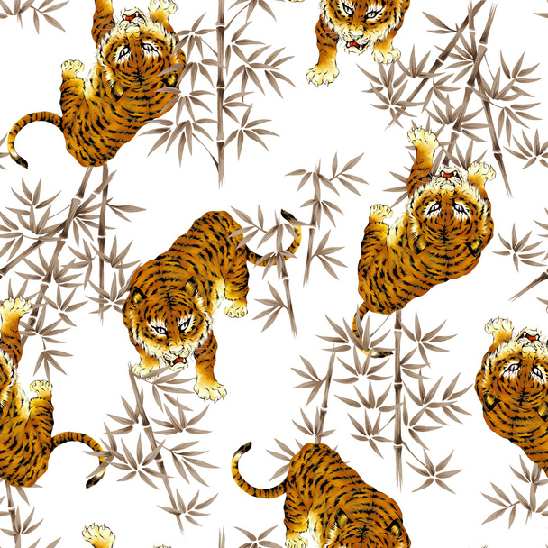 Tiger illustration pattern - Foto, Imagem