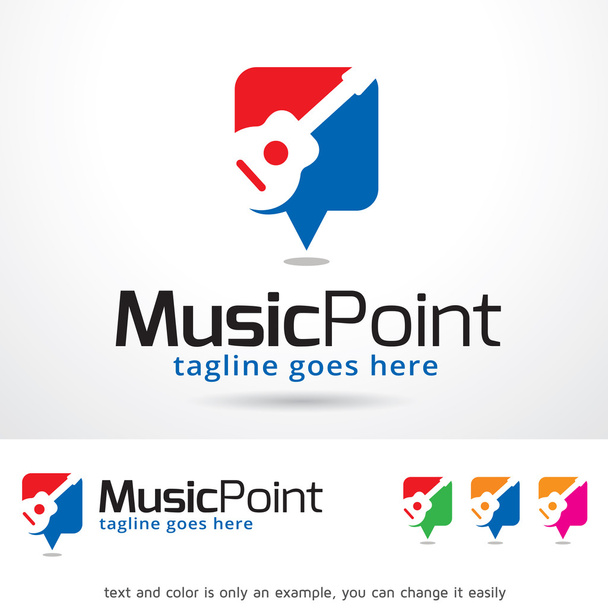 Müzik noktası Logo şablonu tasarlamak vektör  - Vektör, Görsel