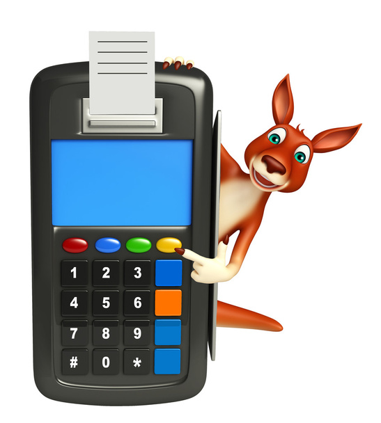fun Kangaroo cartoon character with swap machine  - Photo, Image