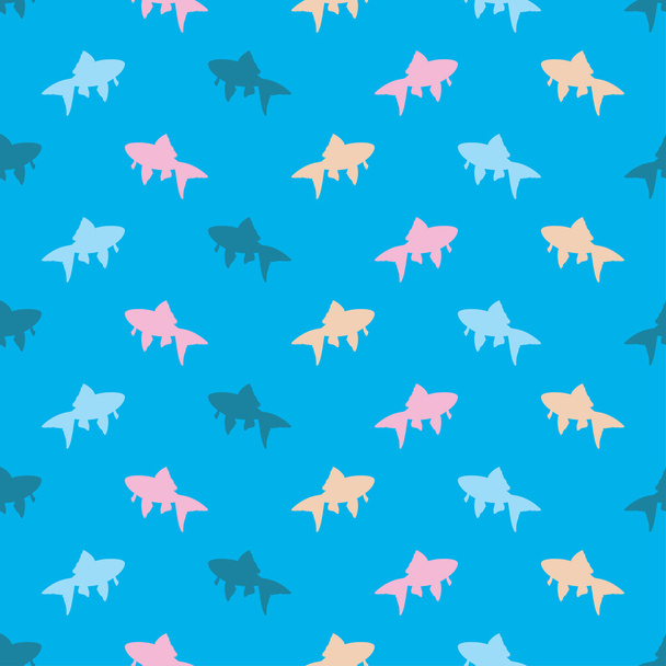 Seamless vector background with marine fish. Print. Cloth design, wallpaper. - Διάνυσμα, εικόνα