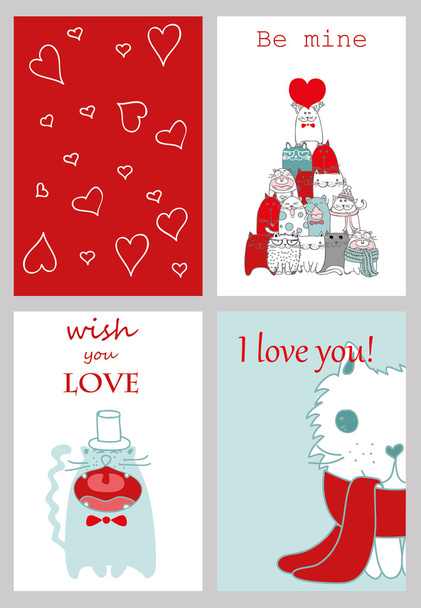 Valentine's greeting cards - Vettoriali, immagini