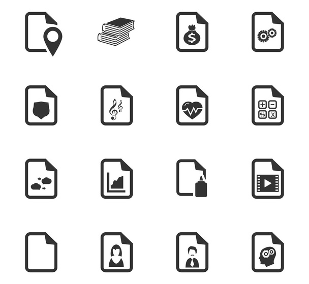 Documents icons set - Vektor, kép