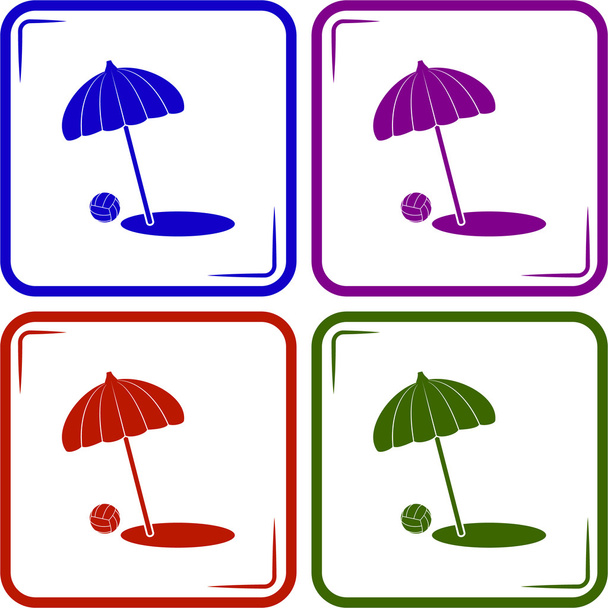 Paraguas de playa vector icono
 - Vector, imagen
