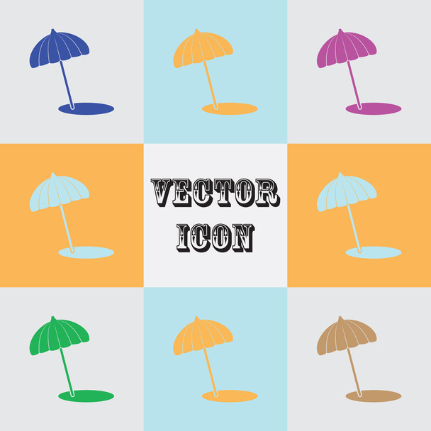 Paraguas de playa vector icono
 - Vector, Imagen
