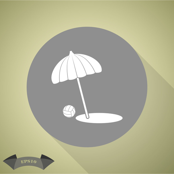 Plaży parasol wektor ikona - Wektor, obraz