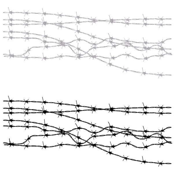 Ilustración de alambre de púas
 - Vector, imagen
