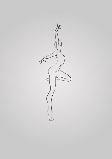 Baletti tanssija siluetti
 - Vektori, kuva