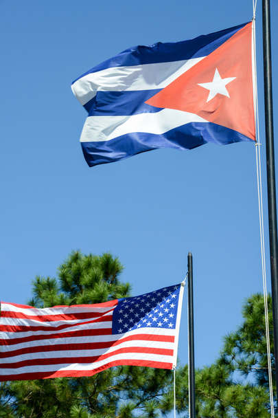 Drapeau cubain et américain
 - Photo, image