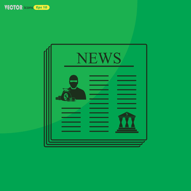 Robbery newspaper icon - Vector, Image